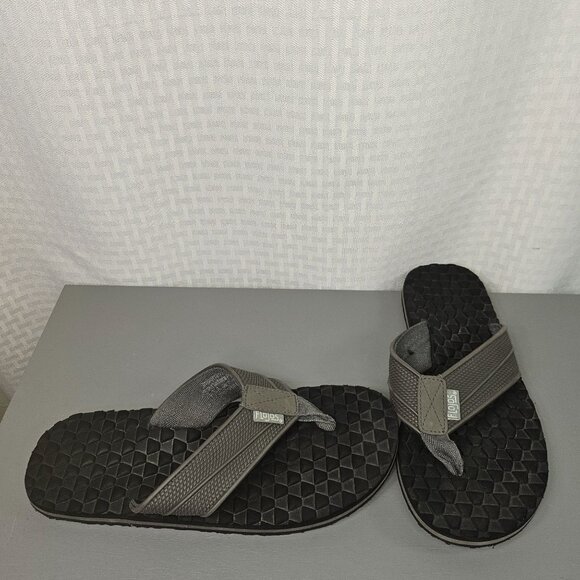 Flojos Men's Black and Gray Flip-Flop Sandals and Beach Shoes Size 9 - Picture 1 of 8